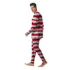 Tie Dye Red Stripe Print Pattern Men's Pajamas-grizzshop