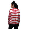 Tie Dye Red Stripe Print Pattern Women's Bomber Jacket-grizzshop