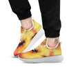 Tie Dye Red Yellow And Orange Print White Athletic Shoes-grizzshop