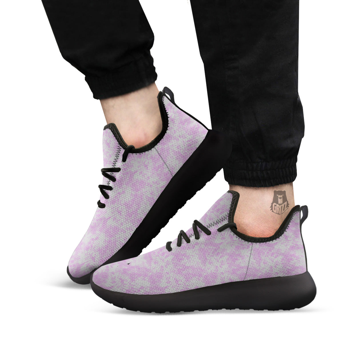 Tie Dye Shibori Pink Print Pattern Black Athletic Shoes-grizzshop