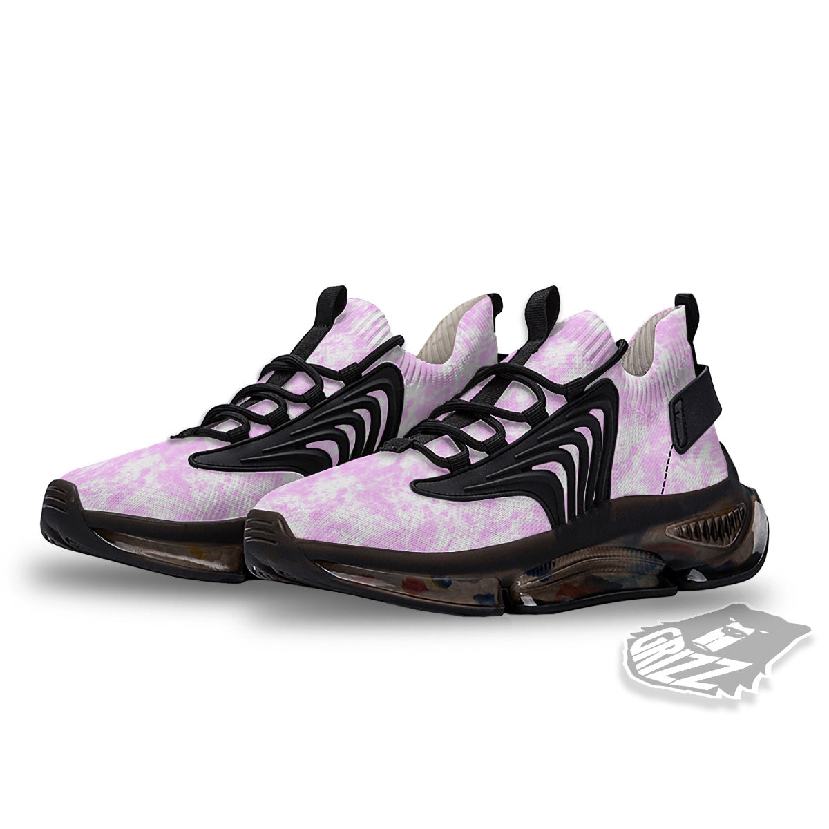Tie Dye Shibori Pink Print Pattern Black Gym Shoes-grizzshop