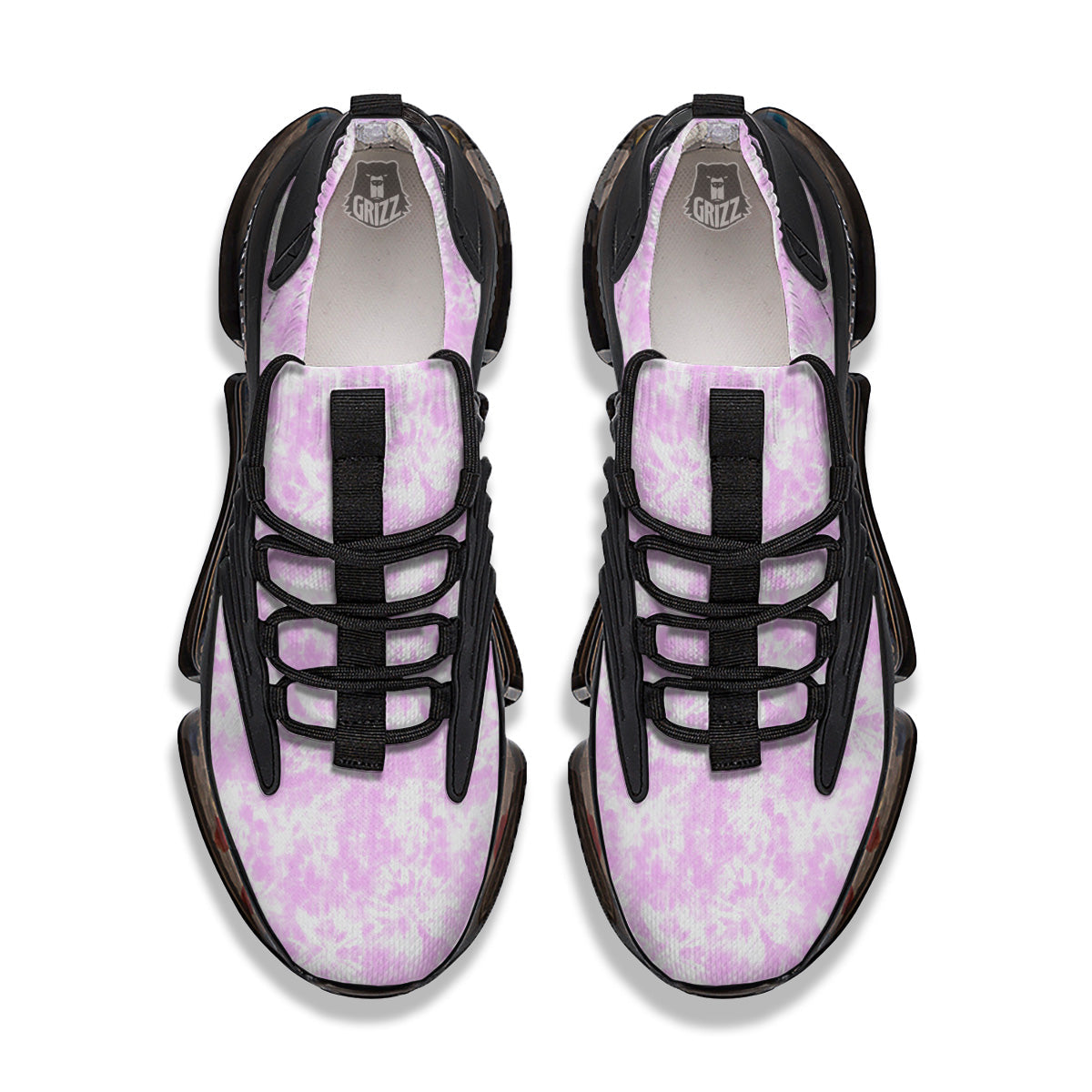 Tie Dye Shibori Pink Print Pattern Black Gym Shoes-grizzshop