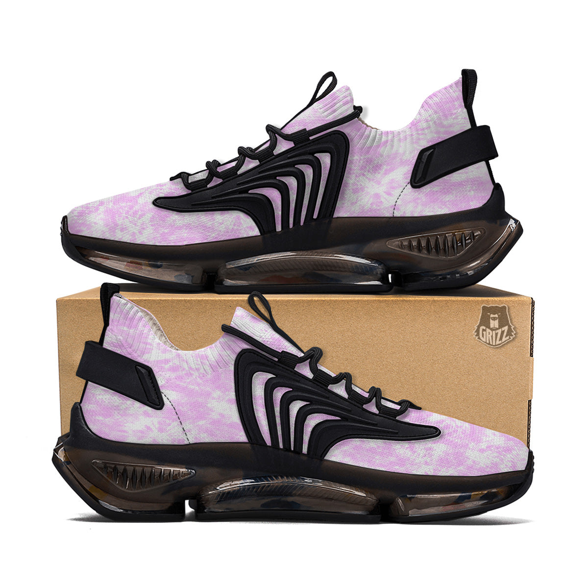 Tie Dye Shibori Pink Print Pattern Black Gym Shoes-grizzshop