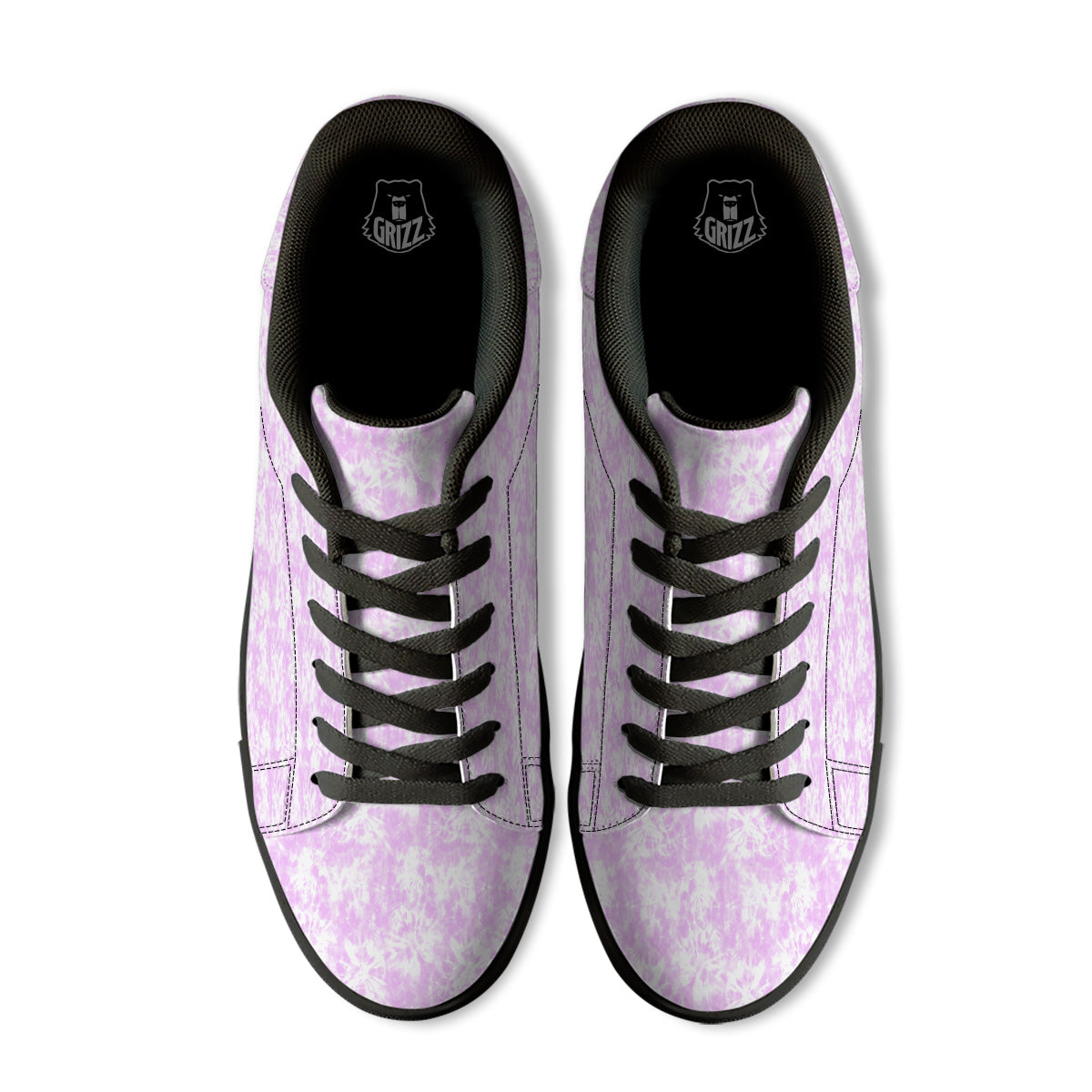 Tie Dye Shibori Pink Print Pattern Black Low Top Sneakers-grizzshop