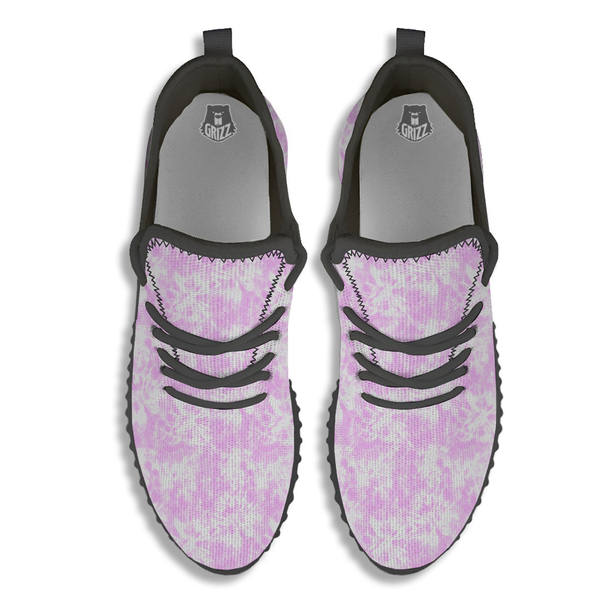 Tie Dye Shibori Pink Print Pattern Black Walking Shoes-grizzshop