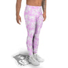 Tie Dye Shibori Pink Print Pattern Men's Leggings-grizzshop