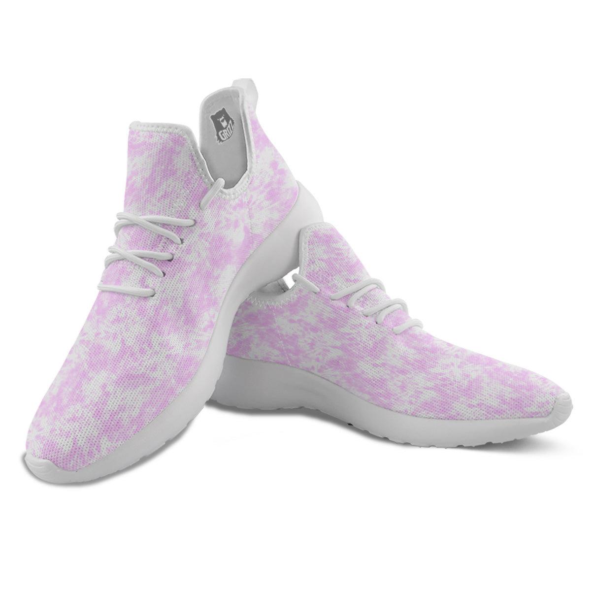 Tie Dye Shibori Pink Print Pattern White Athletic Shoes-grizzshop