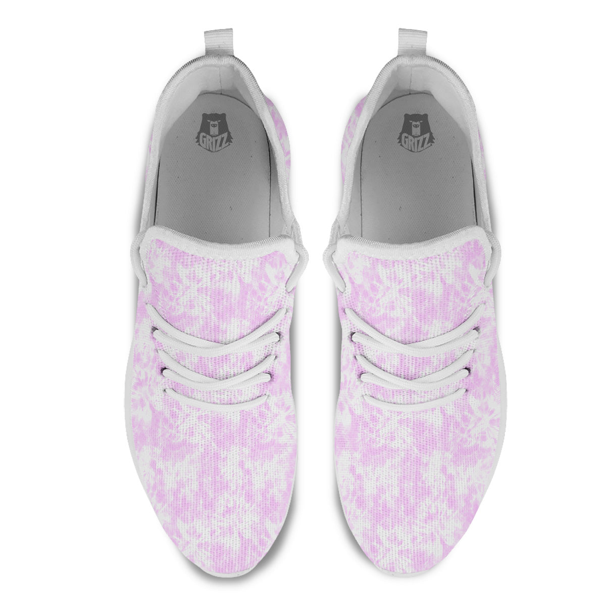 Tie Dye Shibori Pink Print Pattern White Athletic Shoes-grizzshop