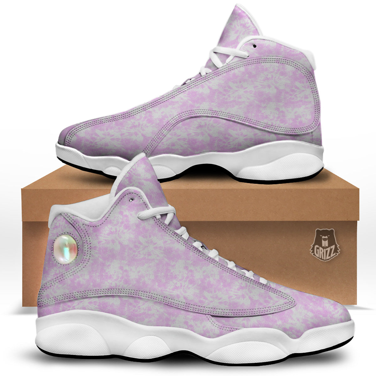Tie Dye Shibori Pink Print Pattern White Basketball Shoes-grizzshop