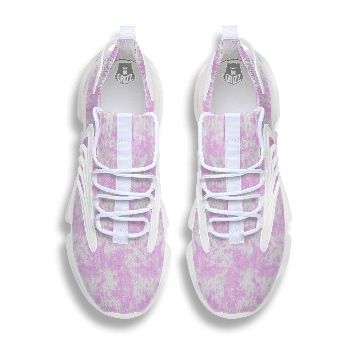 Tie Dye Shibori Pink Print Pattern White Gym Shoes-grizzshop