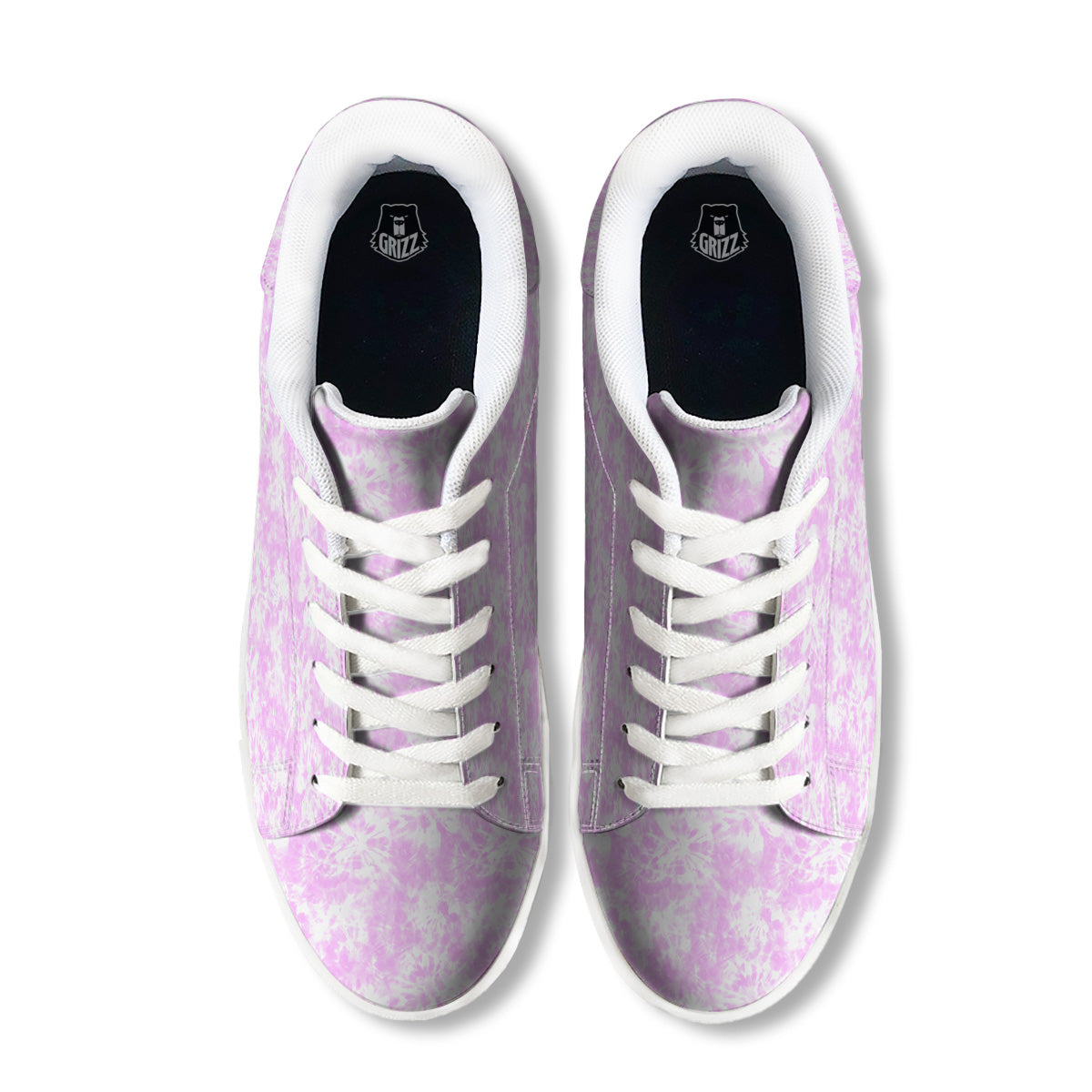 Tie Dye Shibori Pink Print Pattern White Low Top Sneakers-grizzshop