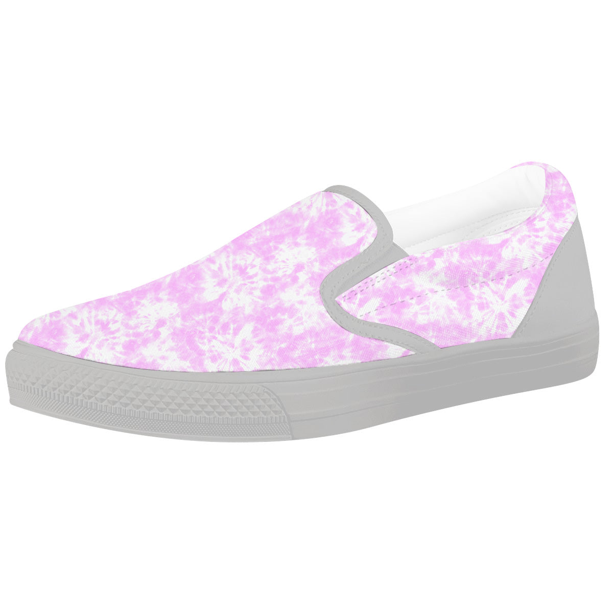Tie Dye Shibori Pink Print Pattern White Slip On Shoes-grizzshop