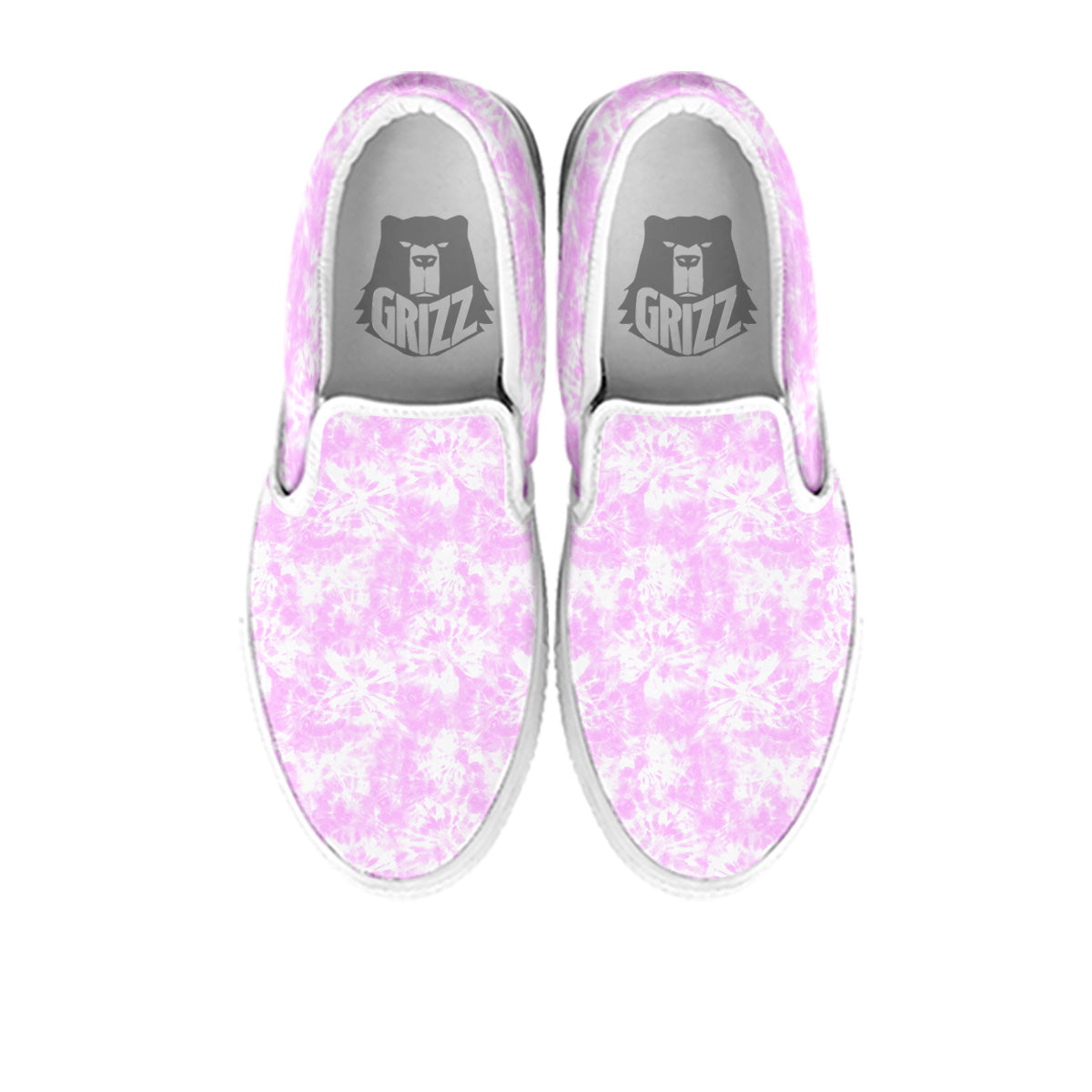 Tie Dye Shibori Pink Print Pattern White Slip On Shoes-grizzshop