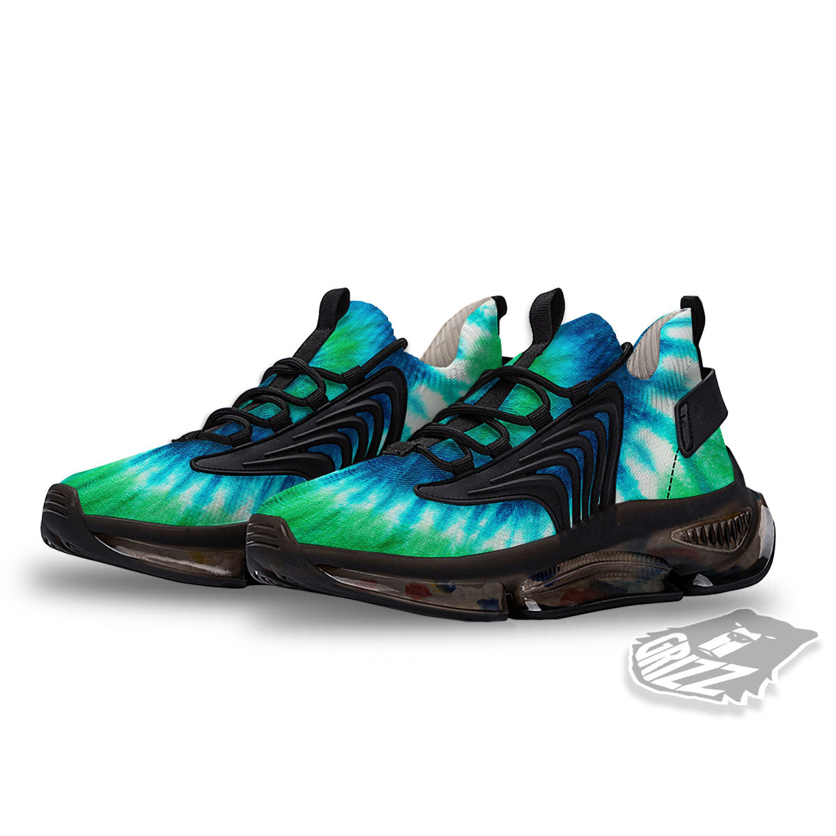 Tie Dye Spiral Print Black Gym Shoes-grizzshop