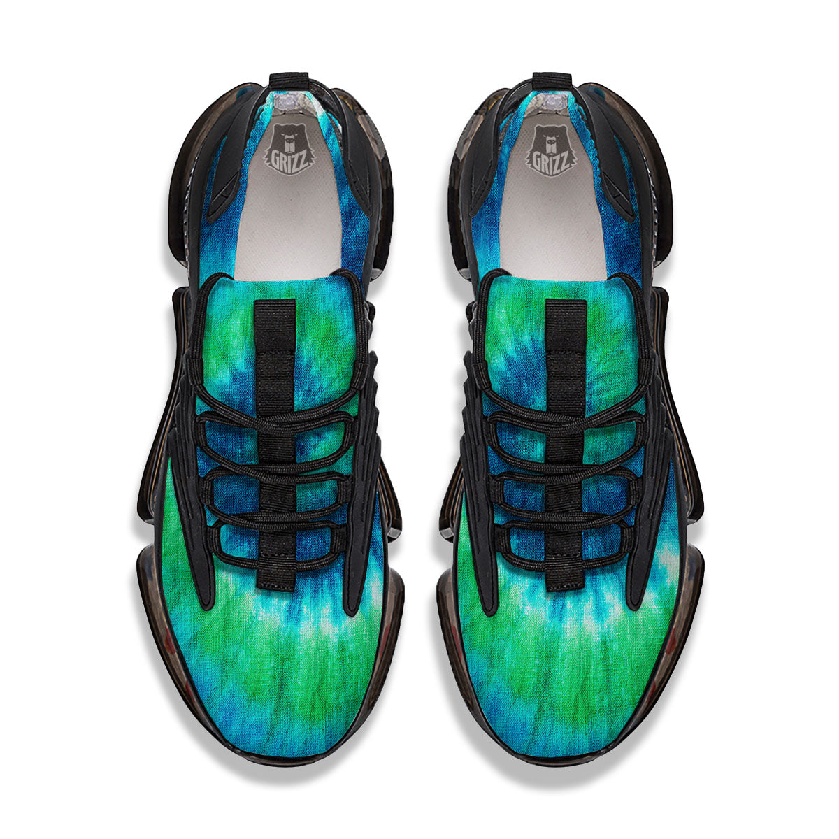 Tie Dye Spiral Print Black Gym Shoes-grizzshop