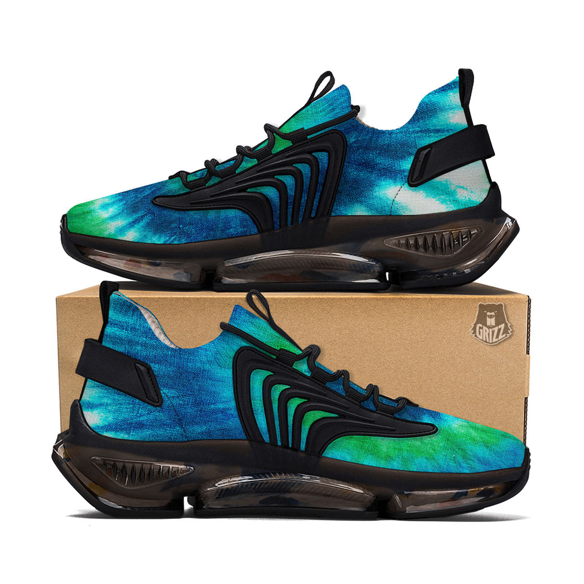 Tie Dye Spiral Print Black Gym Shoes-grizzshop