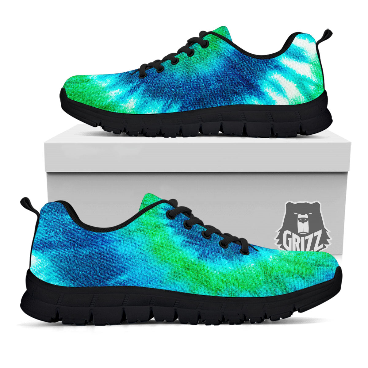 Tie Dye Spiral Print Black Sneaker-grizzshop