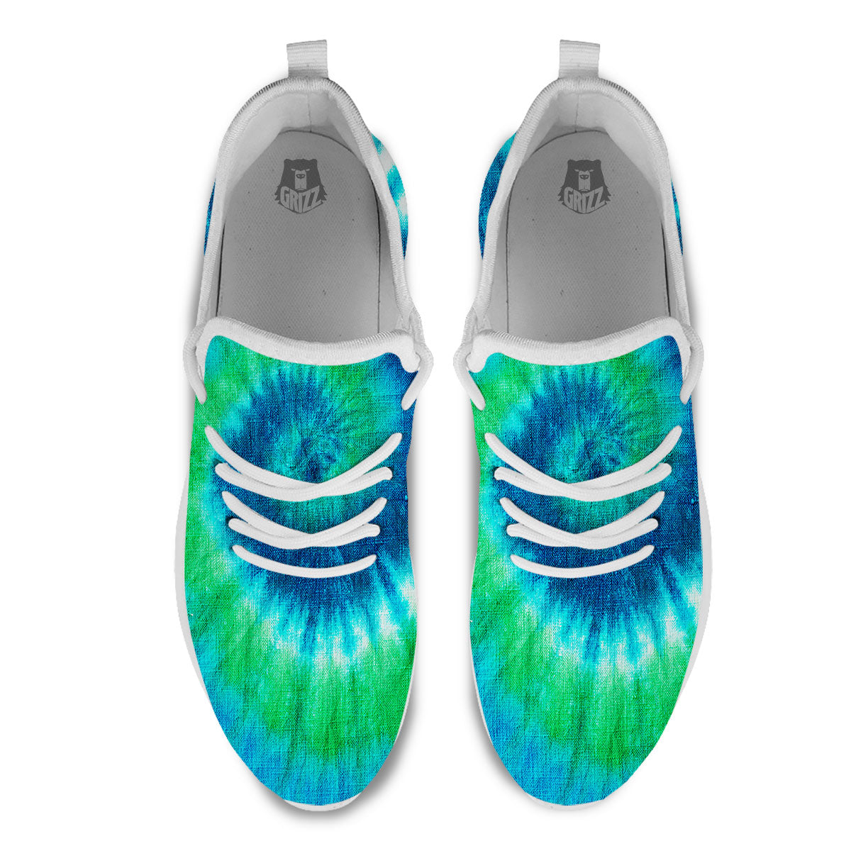 Tie Dye Spiral Print White Athletic Shoes-grizzshop