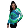 Tie Dye Spiral Print Women's Bomber Jacket-grizzshop