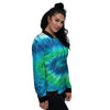 Tie Dye Spiral Print Women's Bomber Jacket-grizzshop