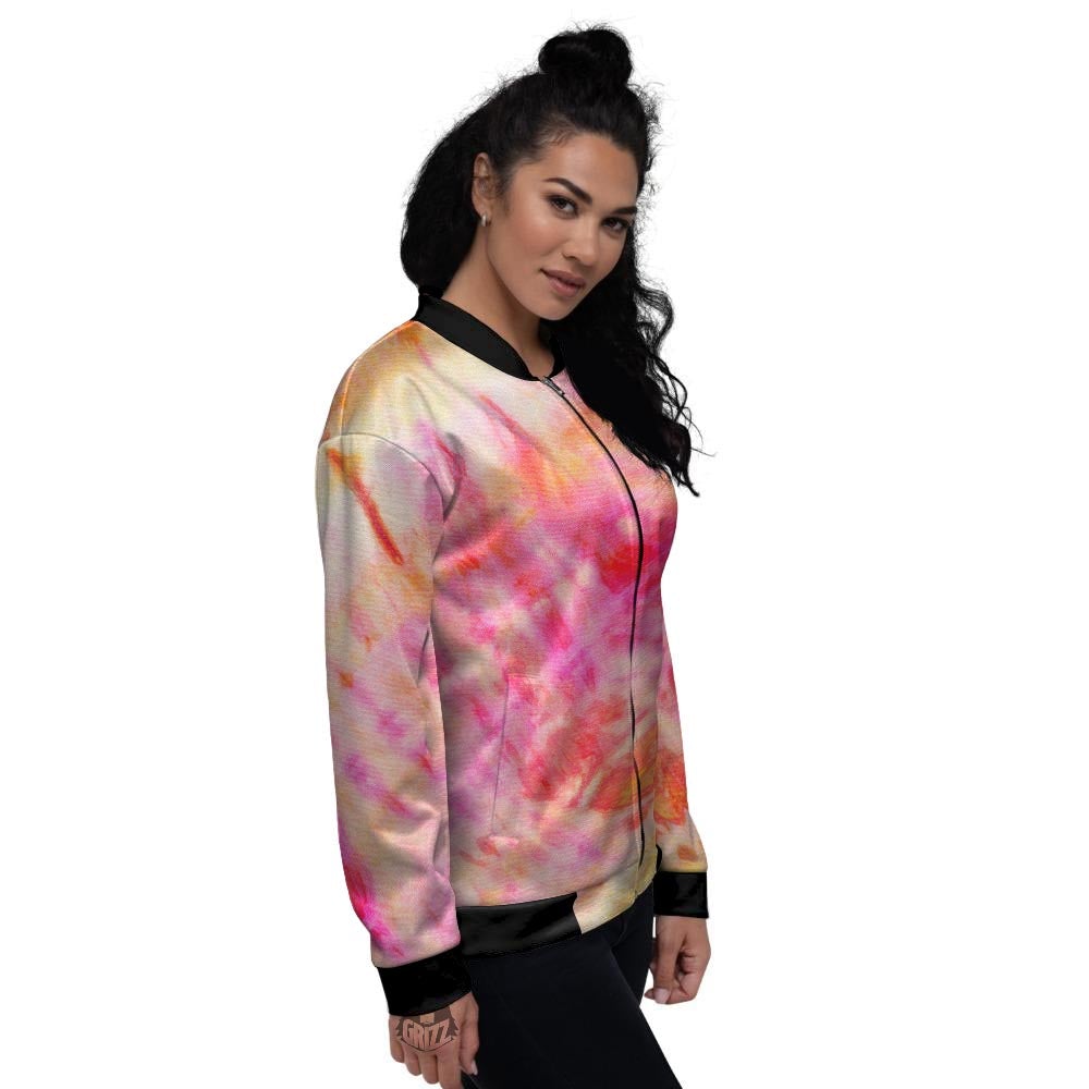 Tie Dye Summer Print Women's Bomber Jacket-grizzshop