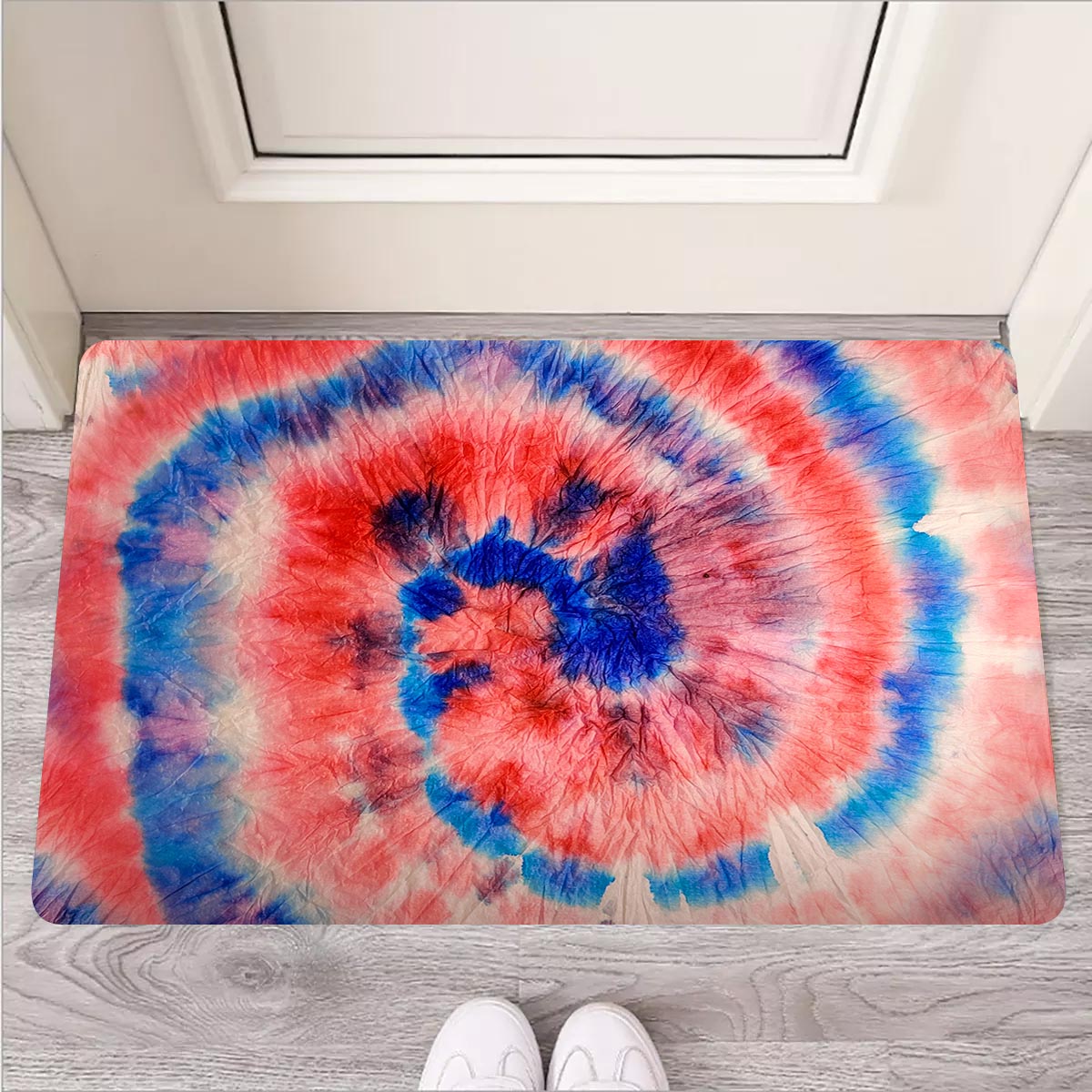 Tie Dye Swirl Batik Door Mat-grizzshop