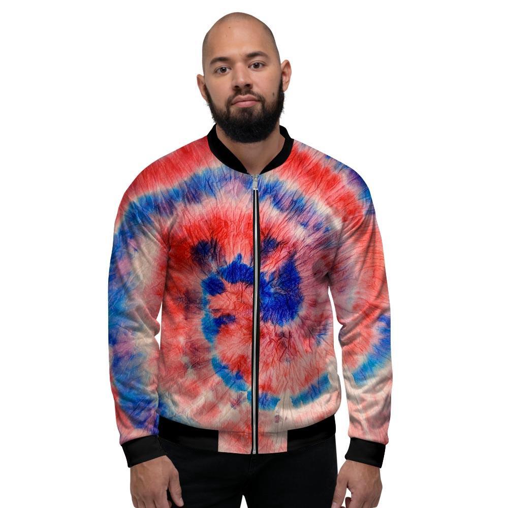 Tie Dye Swirl Batik Men's Bomber Jacket-grizzshop