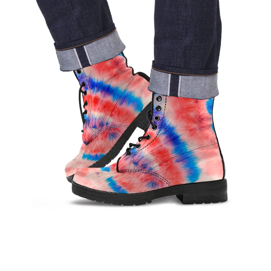 Tie Dye Swirl Batik Men's Boots-grizzshop