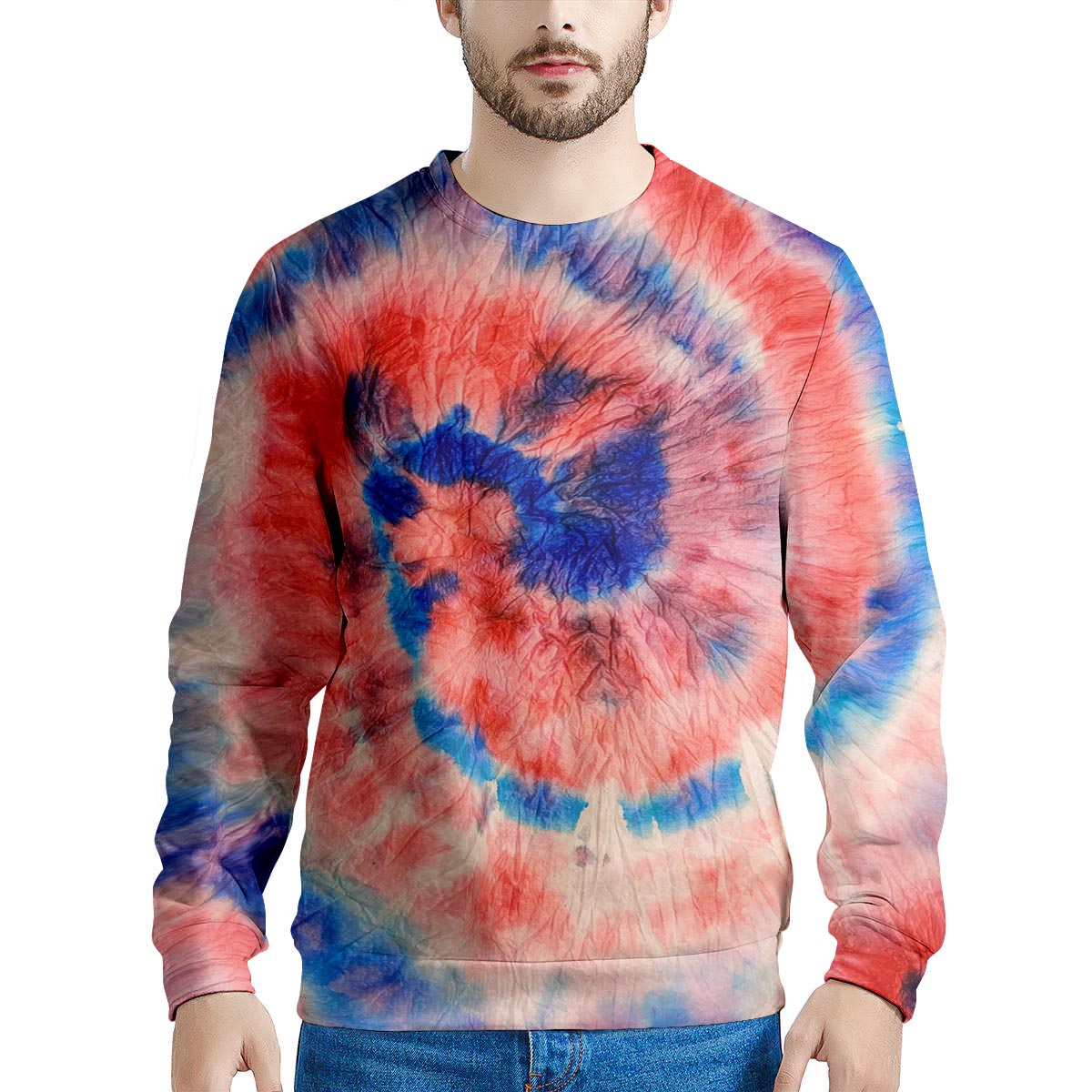 Tie Dye Swirl Batik Men's Sweatshirt-grizzshop