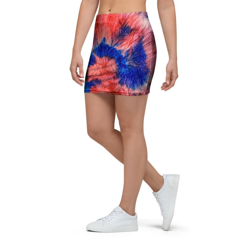 Tie Dye Swirl Batik Mini Skirt-grizzshop