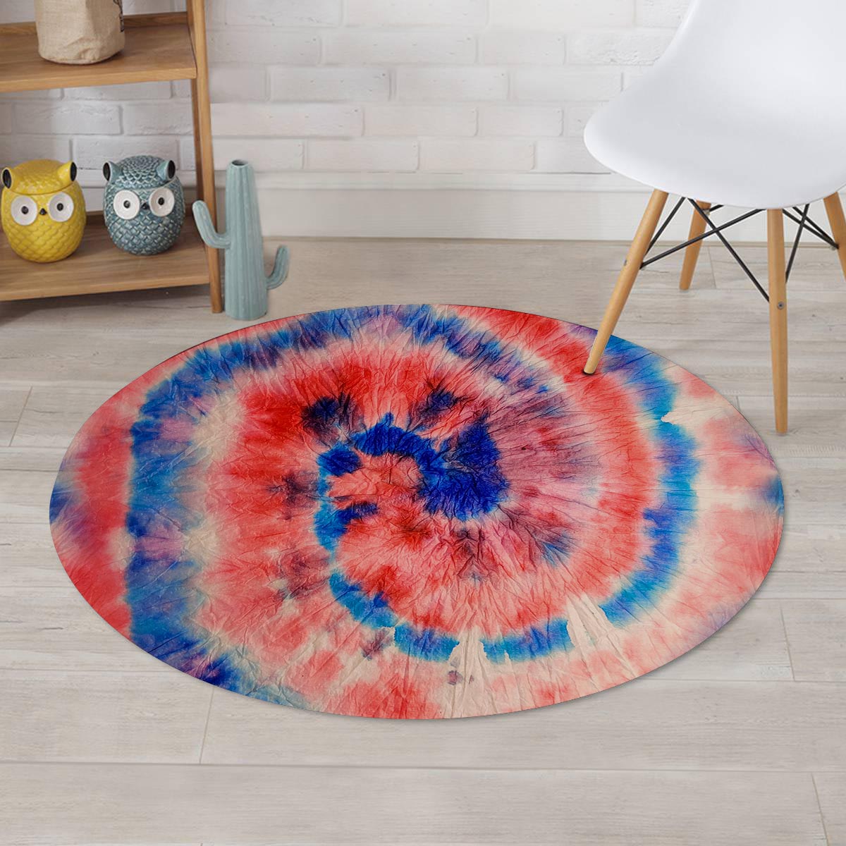 Tie Dye Swirl Batik Round Rug-grizzshop