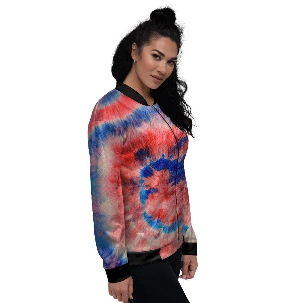 Tie Dye Swirl Batik Women's Bomber Jacket-grizzshop