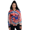 Tie Dye Swirl Batik Women's Bomber Jacket-grizzshop