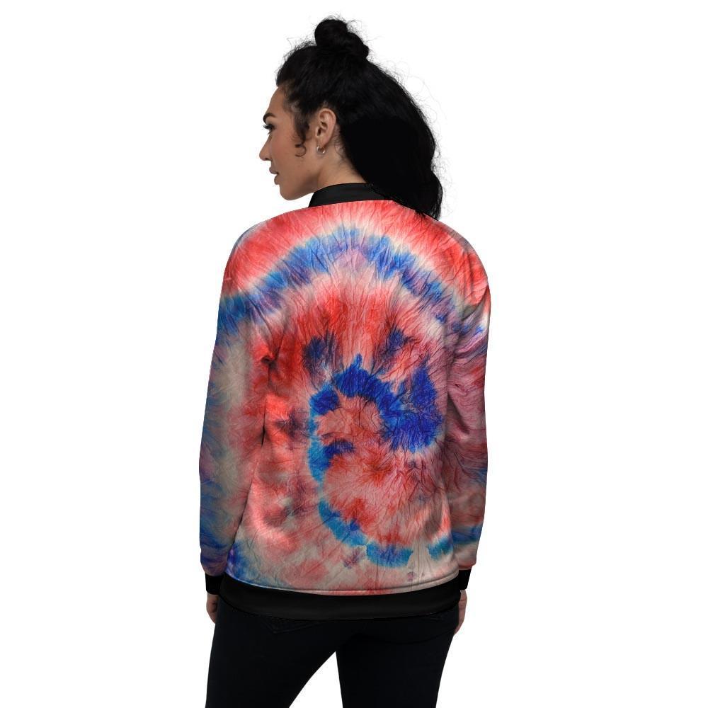 Tie Dye Swirl Batik Women's Bomber Jacket-grizzshop