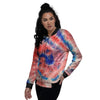 Tie Dye Swirl Batik Women's Bomber Jacket-grizzshop