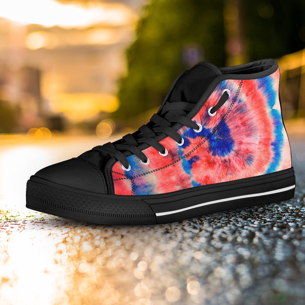 Tie Dye Swirl Batik Women's High Top Shoes-grizzshop