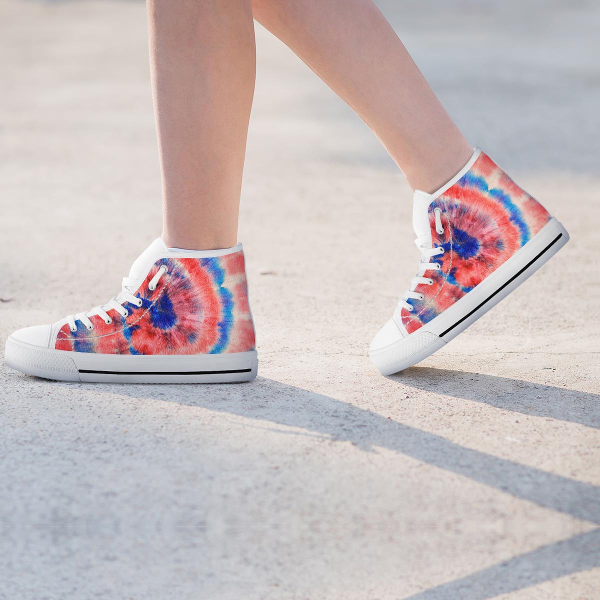 Tie Dye Swirl Batik Women's High Top Shoes-grizzshop