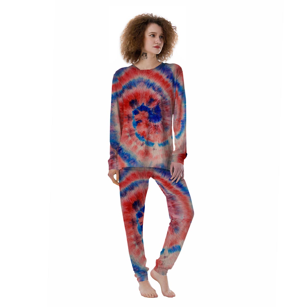 Tie Dye Swirl Batik Women's Pajamas-grizzshop