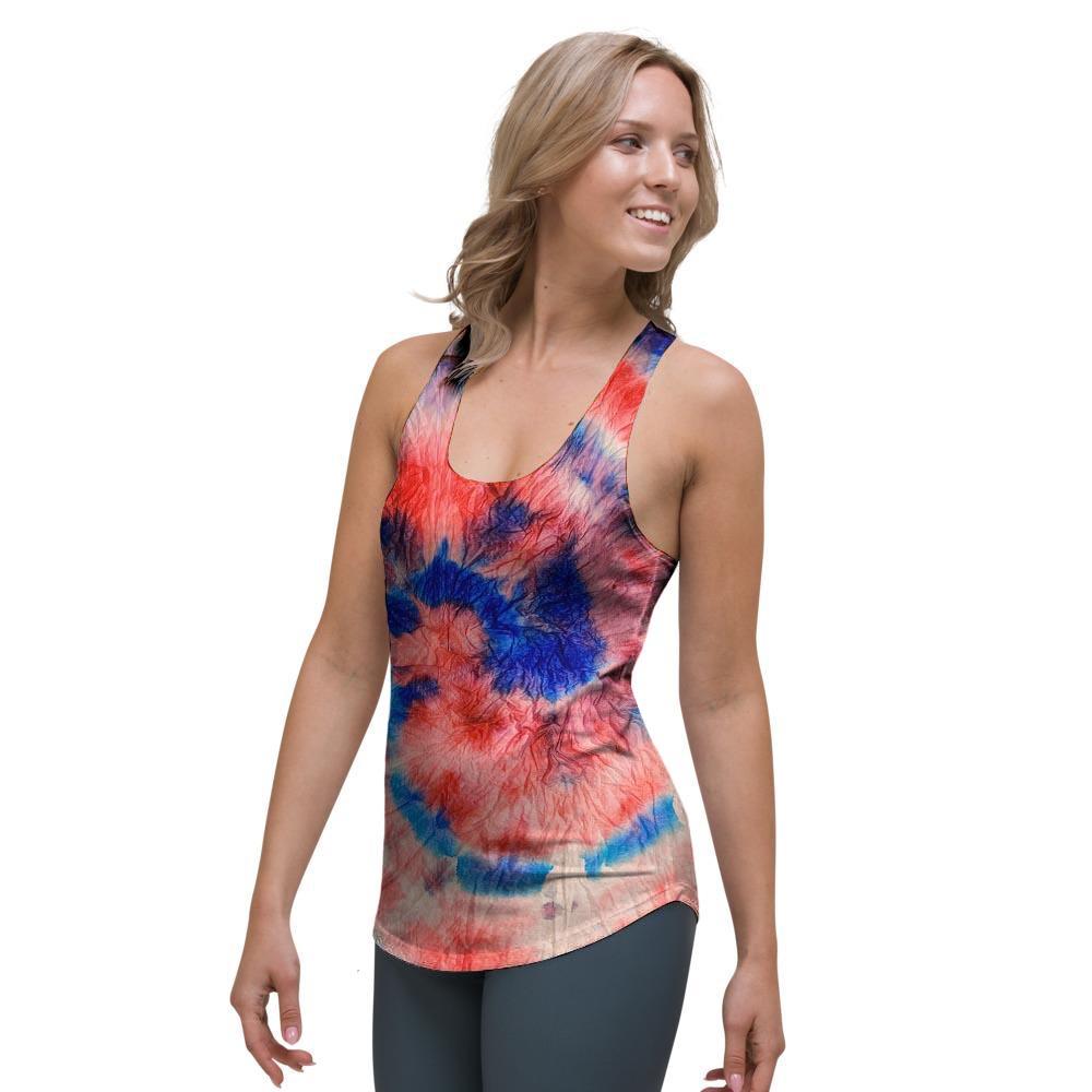 Tie Dye Swirl Batik Women's Racerback Tank Top-grizzshop