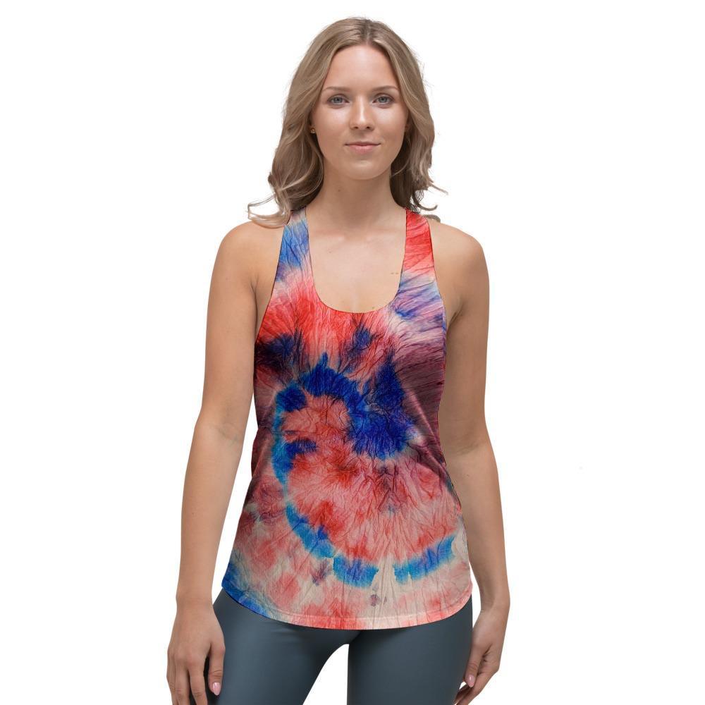 Tie Dye Swirl Batik Women's Racerback Tank Top-grizzshop