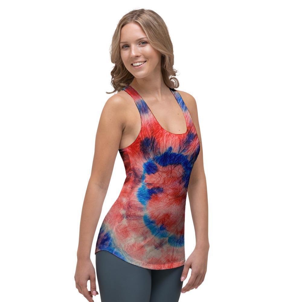 Tie Dye Swirl Batik Women's Racerback Tank Top-grizzshop