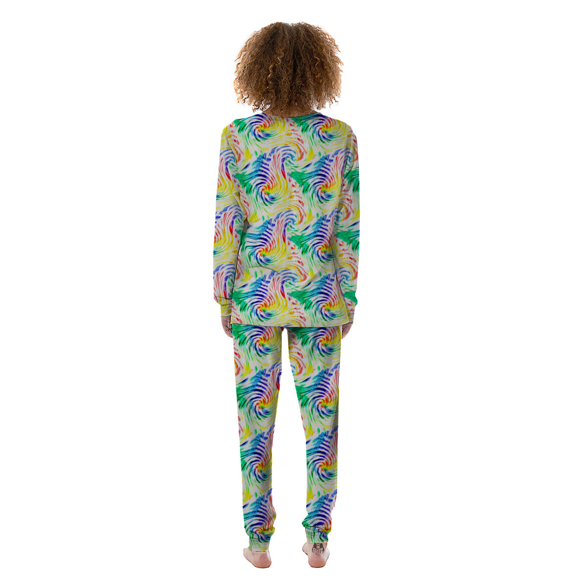 Tie Dye Swirl Colorful Print Pattern Women's Pajamas-grizzshop