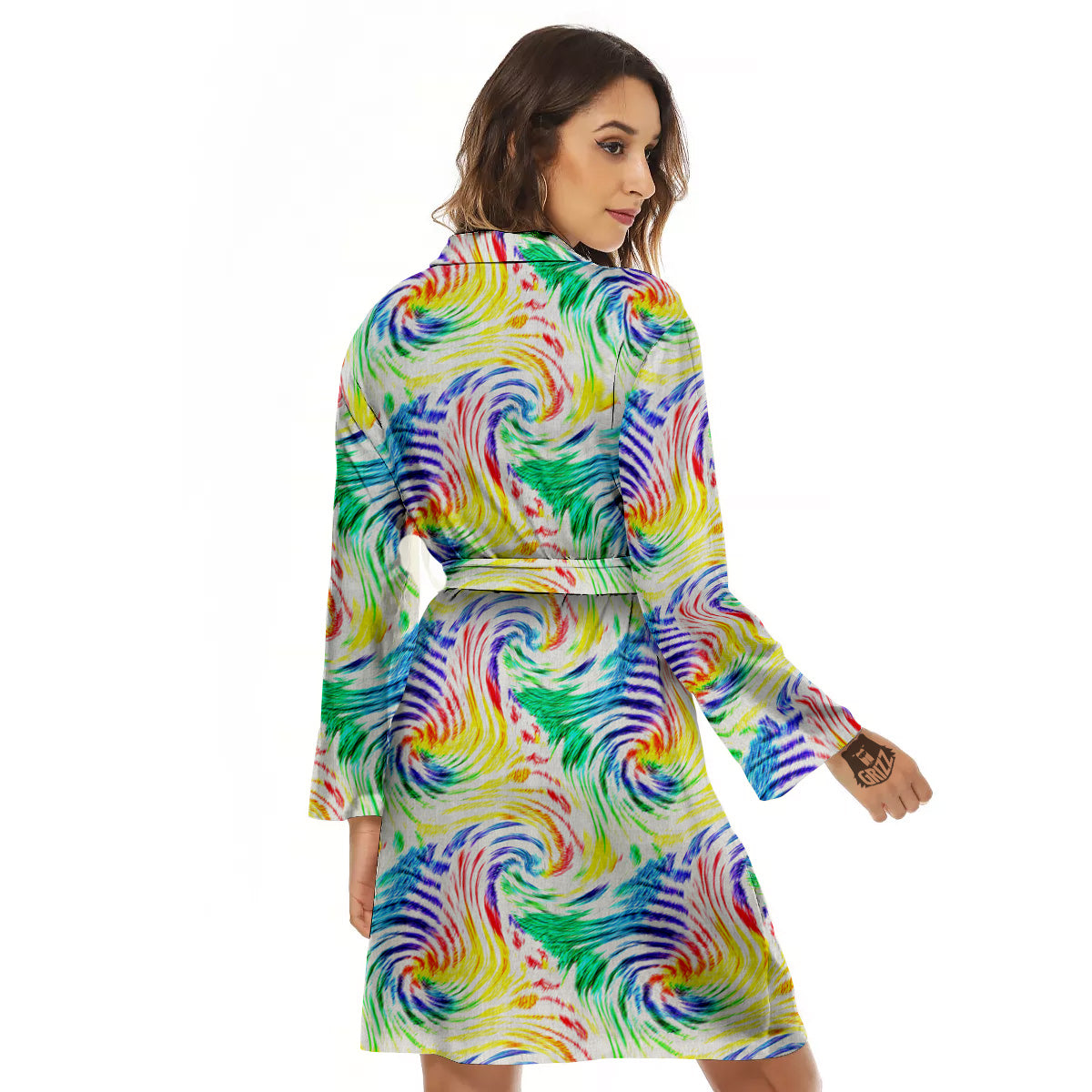 Tie Dye Swirl Colorful Print Pattern Women's Robe-grizzshop