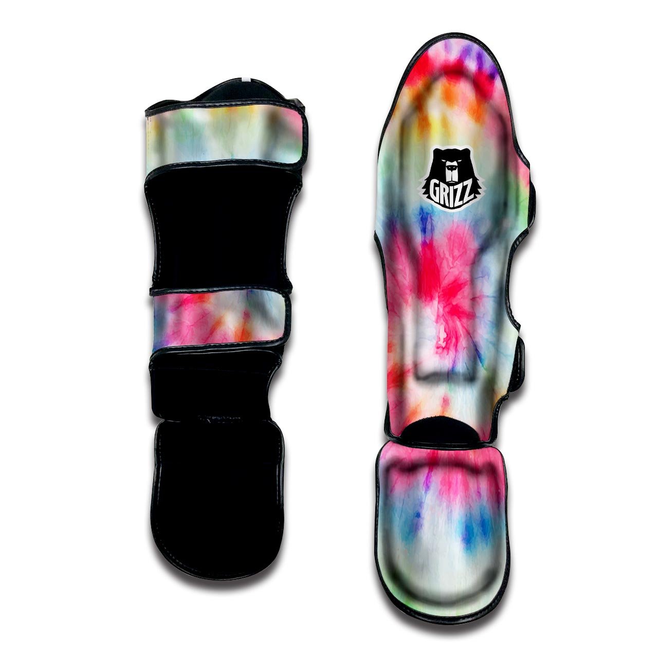 Tie Dye Swirl Print Muay Thai Shin Guards-grizzshop