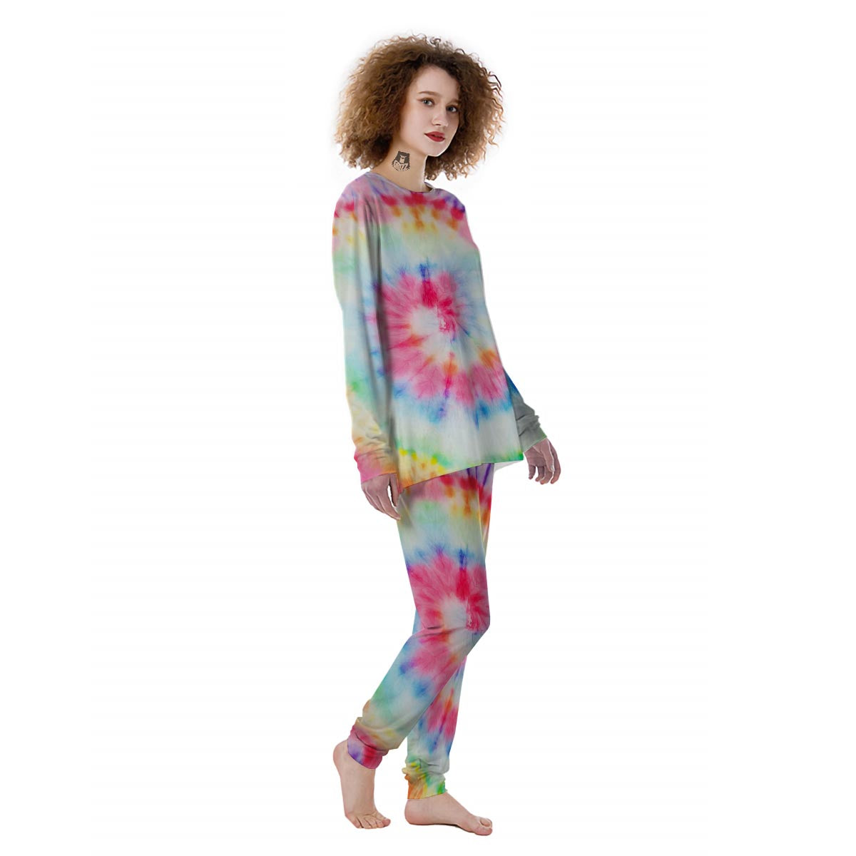 Tie Dye Swirl Print Women's Pajamas-grizzshop