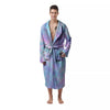 Tie Dye Teal And Pink Print Men's Robe-grizzshop