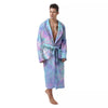 Tie Dye Teal And Pink Print Men's Robe-grizzshop