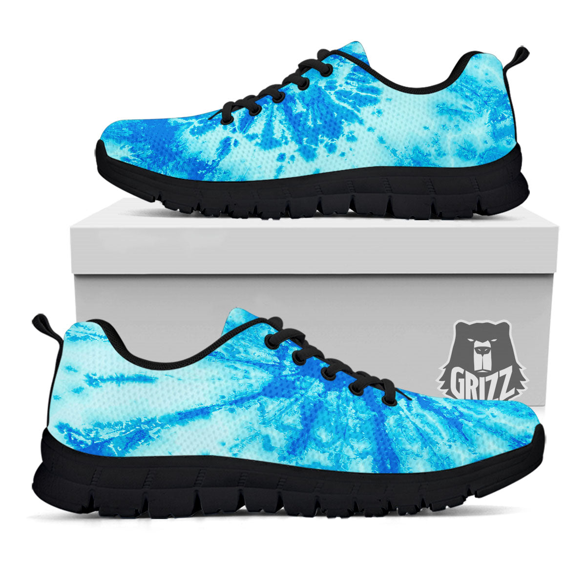 Tie Dye Turquoise Print Black Sneaker-grizzshop