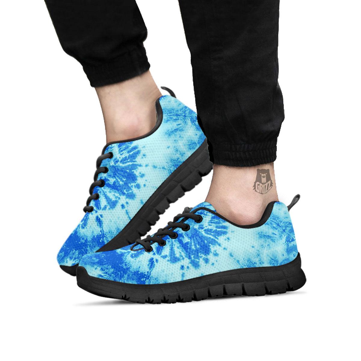 Tie Dye Turquoise Print Black Sneaker-grizzshop