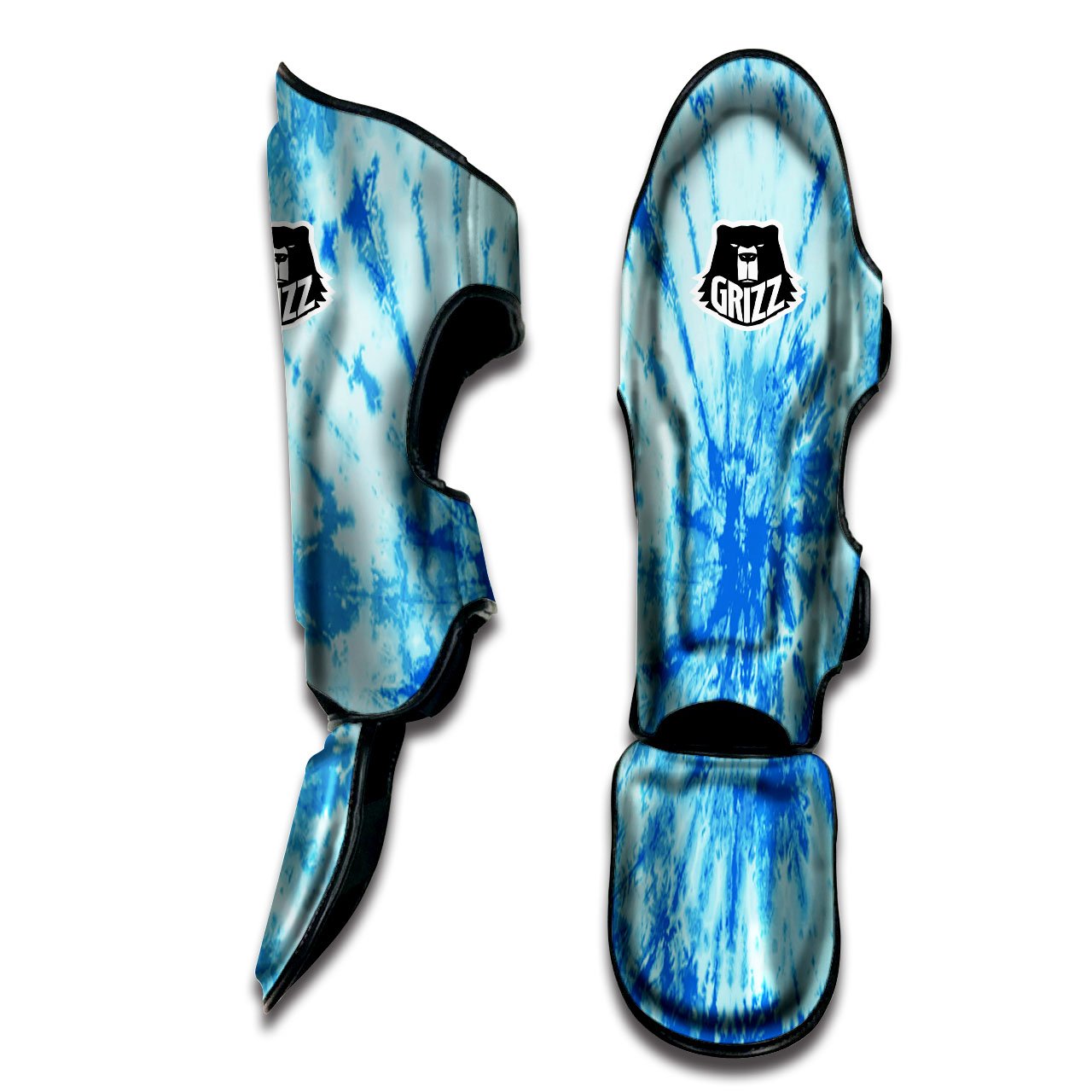 Tie Dye Turquoise Print Muay Thai Shin Guards-grizzshop